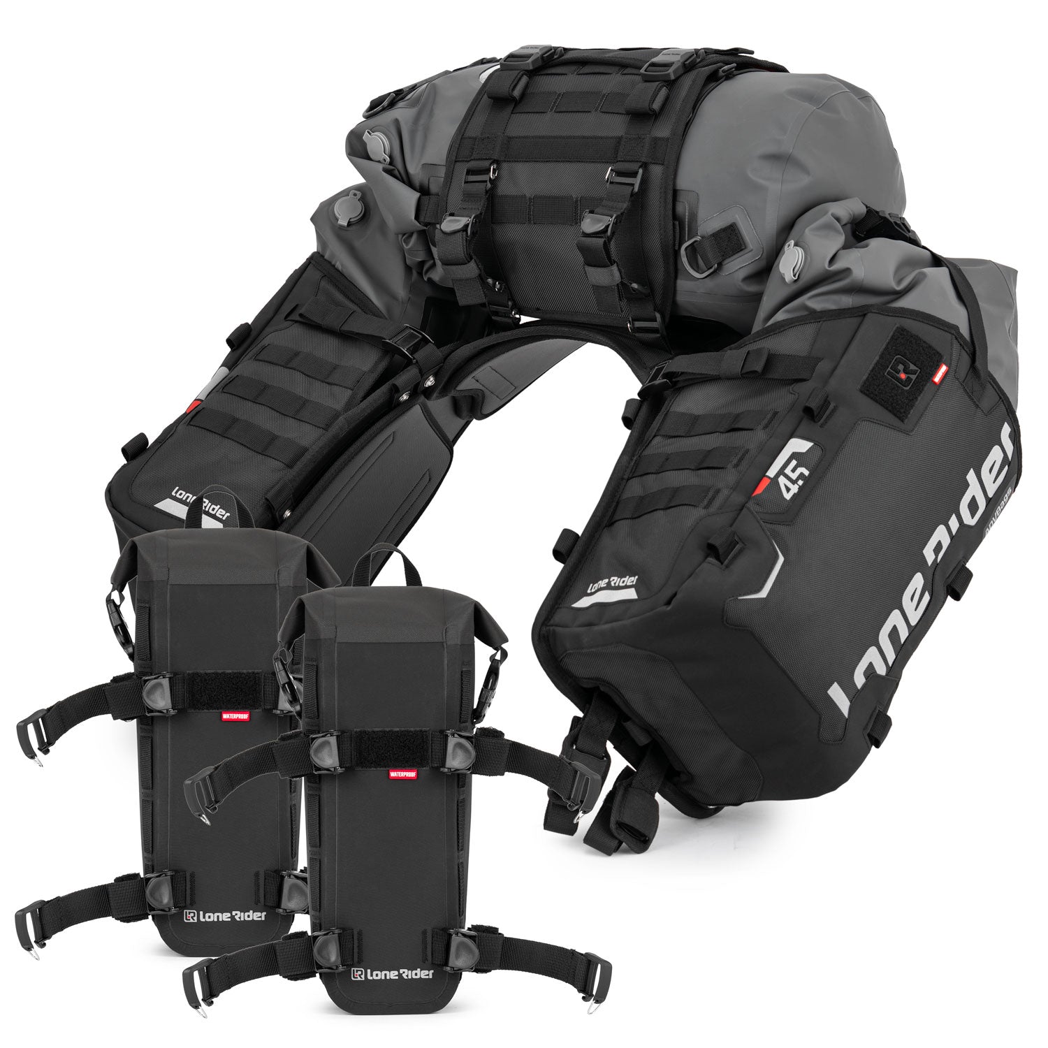 ネイタルデザインx RIDEBAG FOLDINGBOX HI LOW ADVBags 45 – Rackless Saddle Bags – Lone Rider