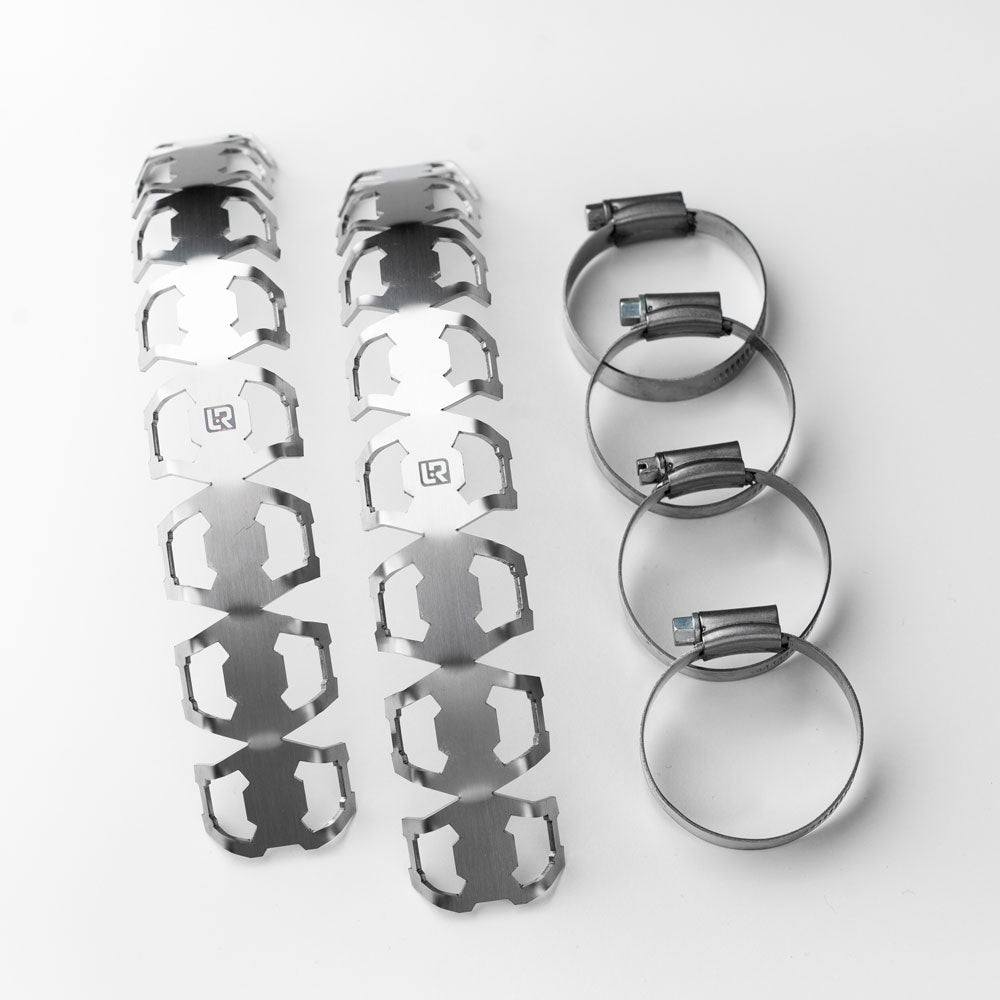 Προστασία πολλαπλής εξαγωγής με όλα τα εξαρτήματα που προστατεύουν τη μοτοσικλέτα 