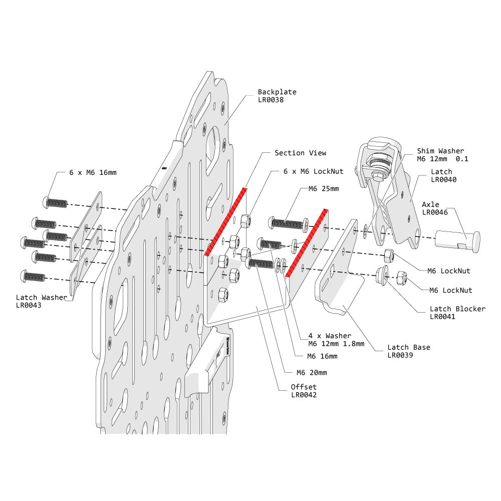 Peças sobressalentes do sistema de fixação MotoBags [V2]